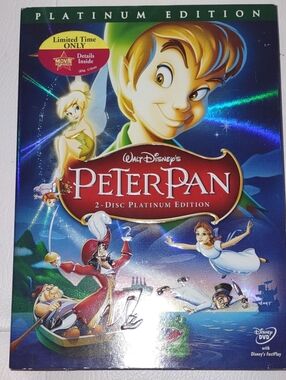 Peter Pan (DVD, 2007, 2-Disc, Platinum Ed) NIB **Flaw-Rt Lower Corner Dust Cover